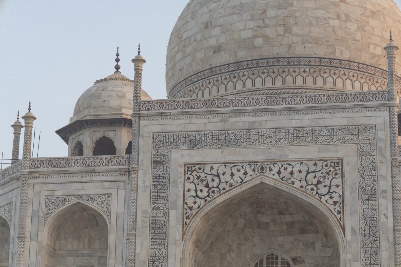 The details and beauty of the Taj Mahal. 
