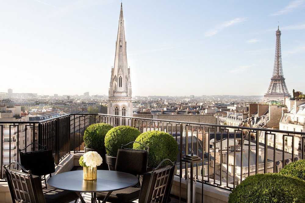 View from the penthouse at Four Seasons Hotel George V, Paris
