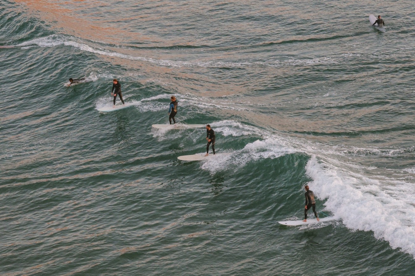 Surfing on the Morocco surf coast near a laid-back seaside town