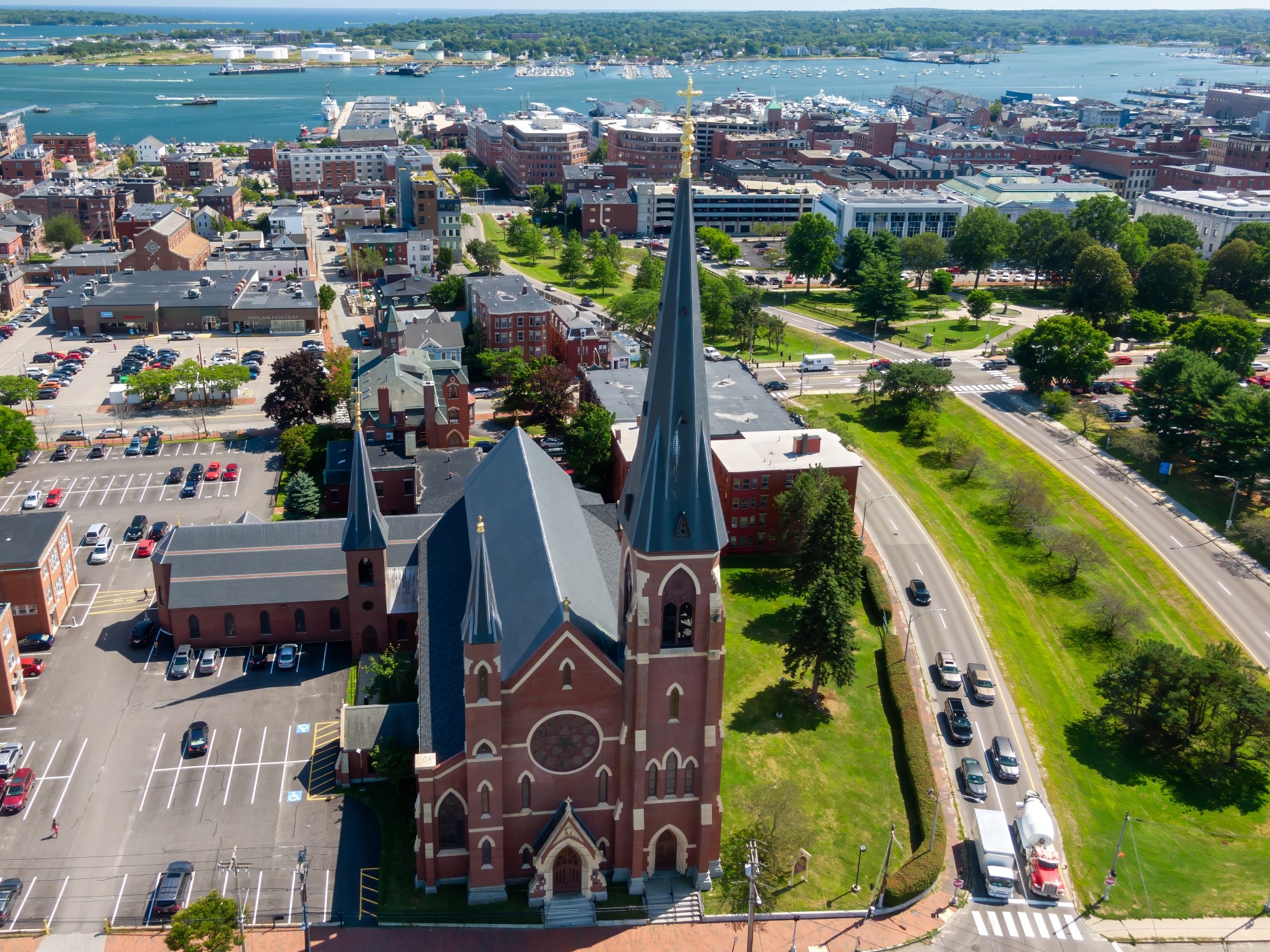 Cathedral of the Immaculate Conception in downtown Portland, Maine, United States.
