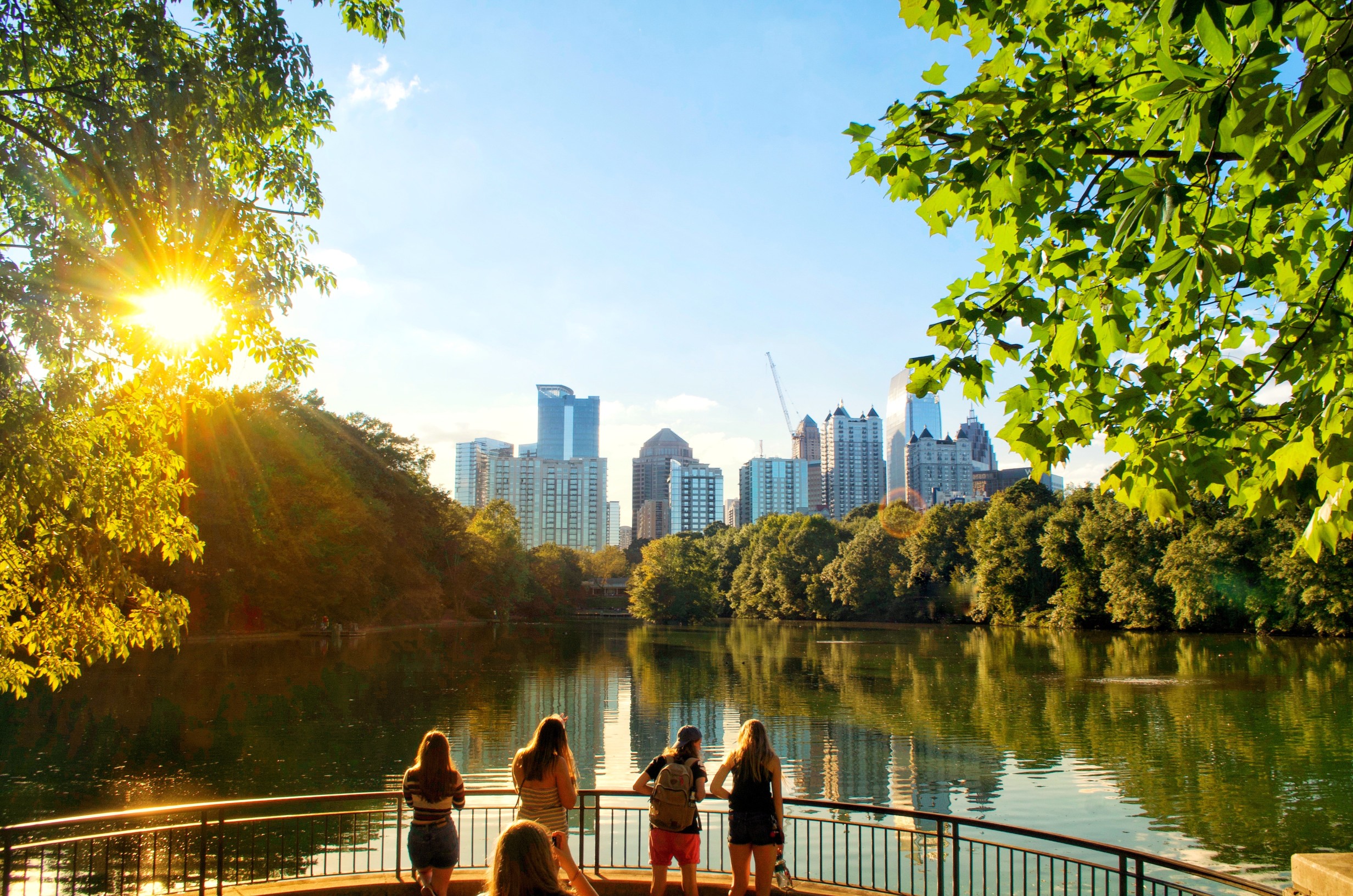 Atlanta, Georgia / The United State - October 14, 2018 : Beautiful multicolours in prime day at Piedmont park in Midtown
