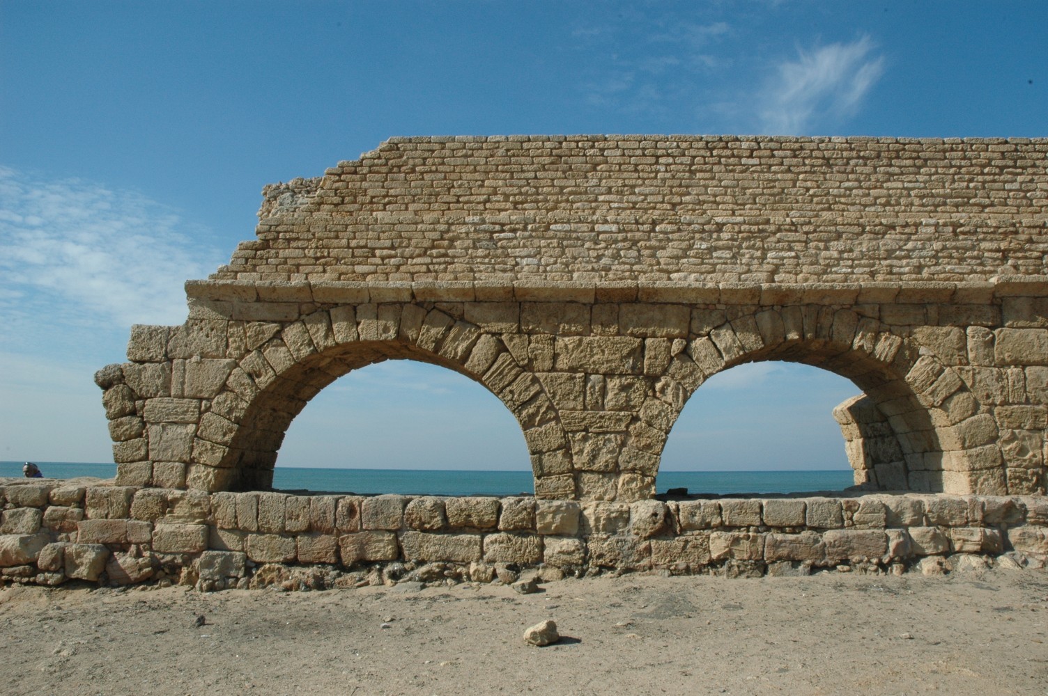 The Hadrianic aqueduct of Caesarea Maritima along Israel's Mediterranean coast.
