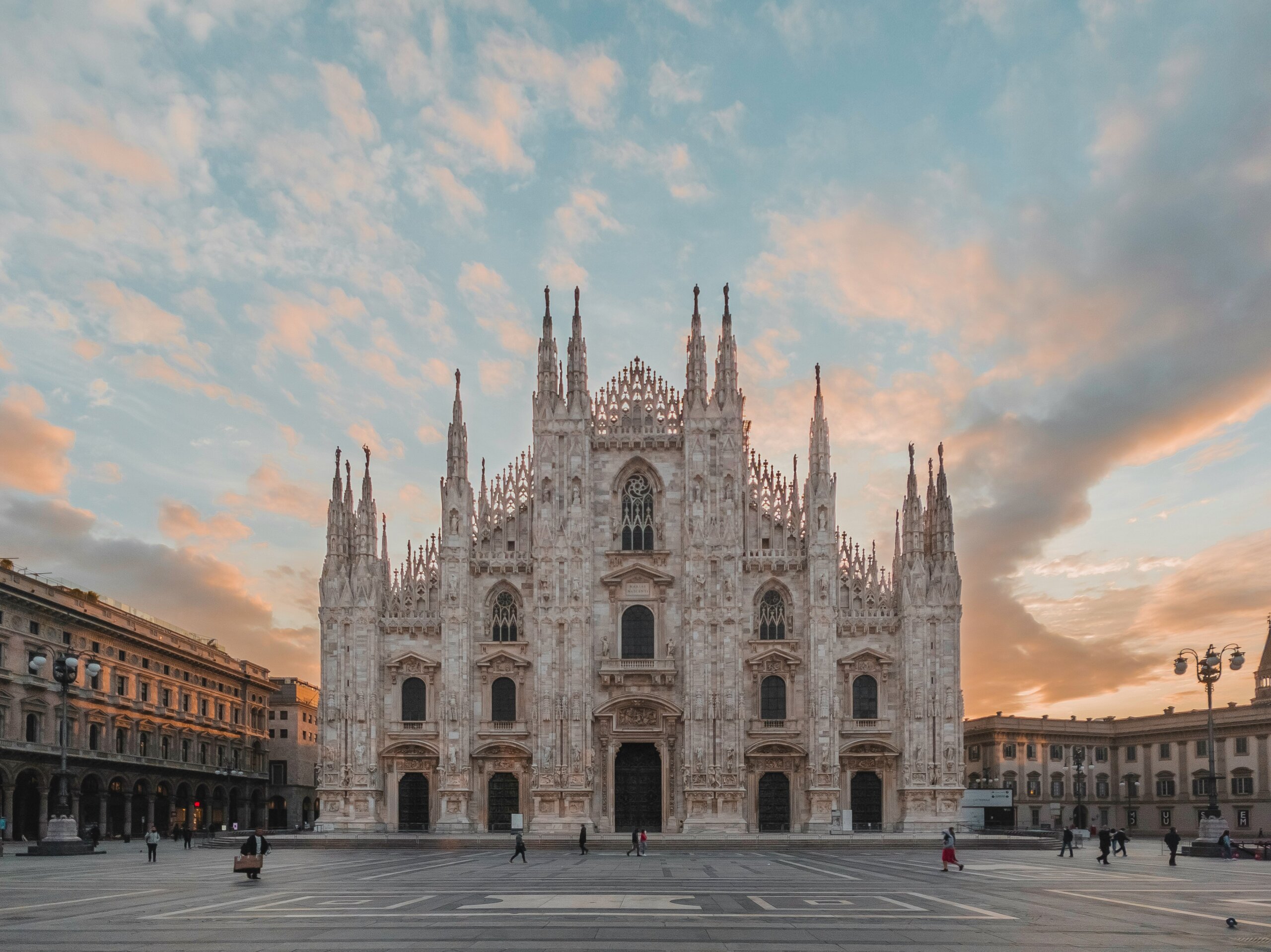 Duomo di Milano in winter at sunrise, a top Italy in January destination for a January escape