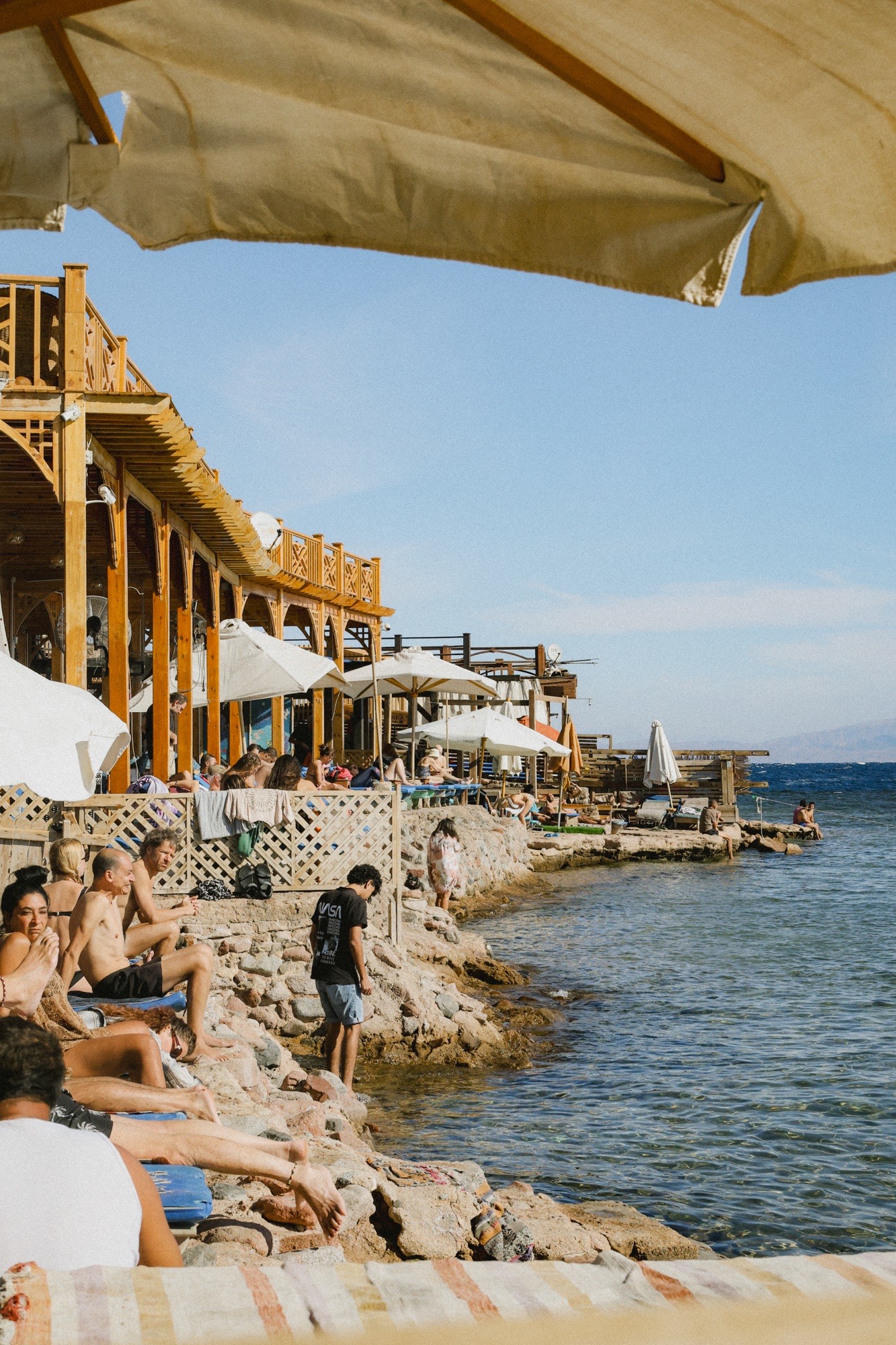 The calm and beautiful coastline of Dahab, Egypt. 