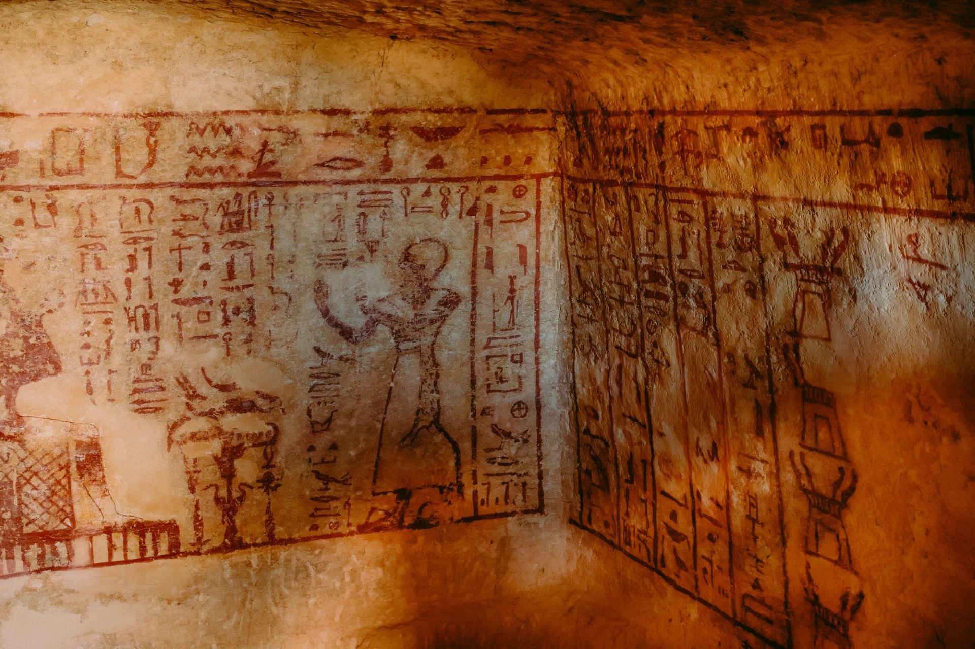 Hieroglyphics found inside a tomb in Siwa at the Mountain of the dead. 