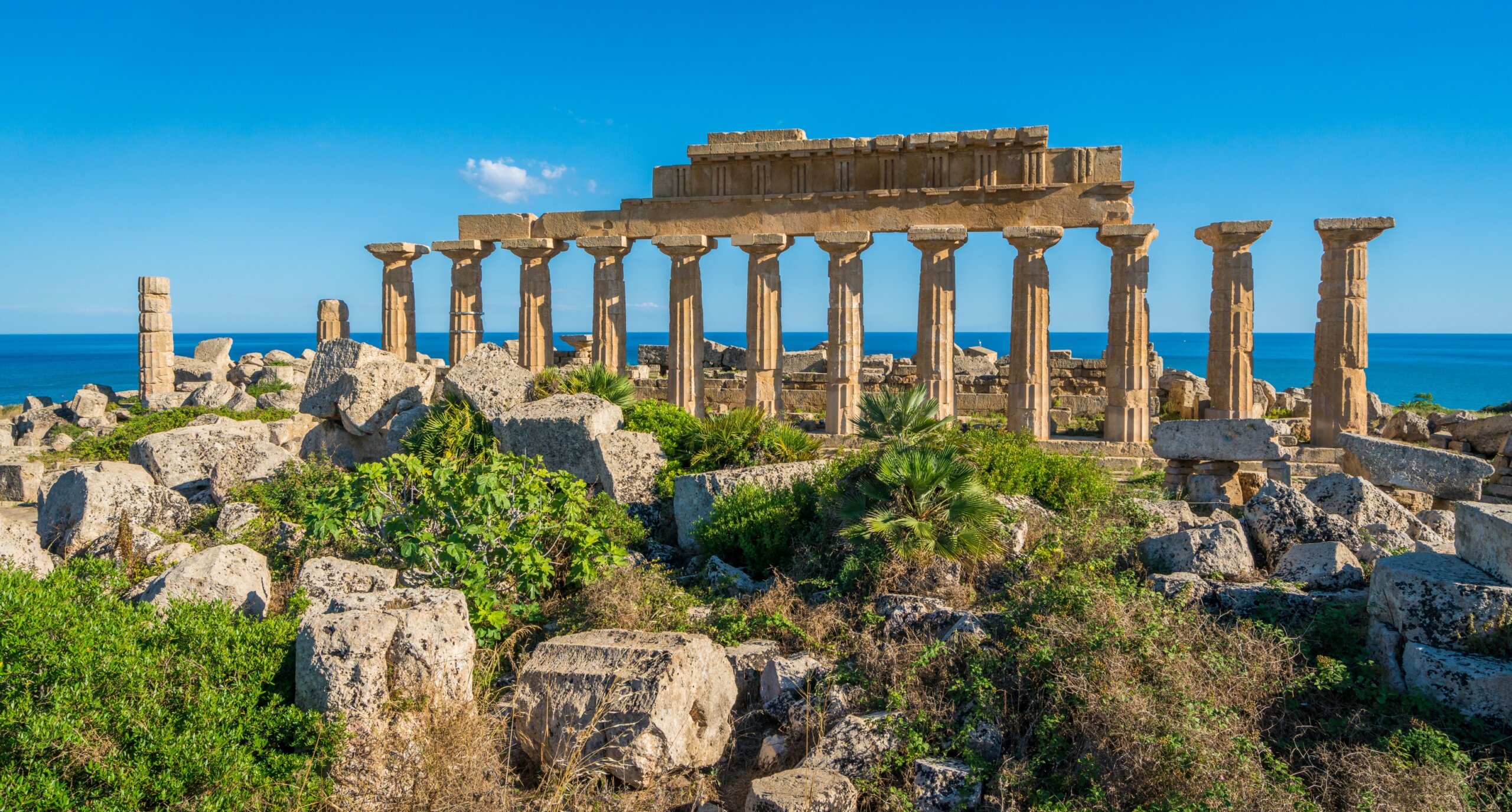 Ruins in Selinunte, archaeological site and ancient greek town in Sicily, Italy.
