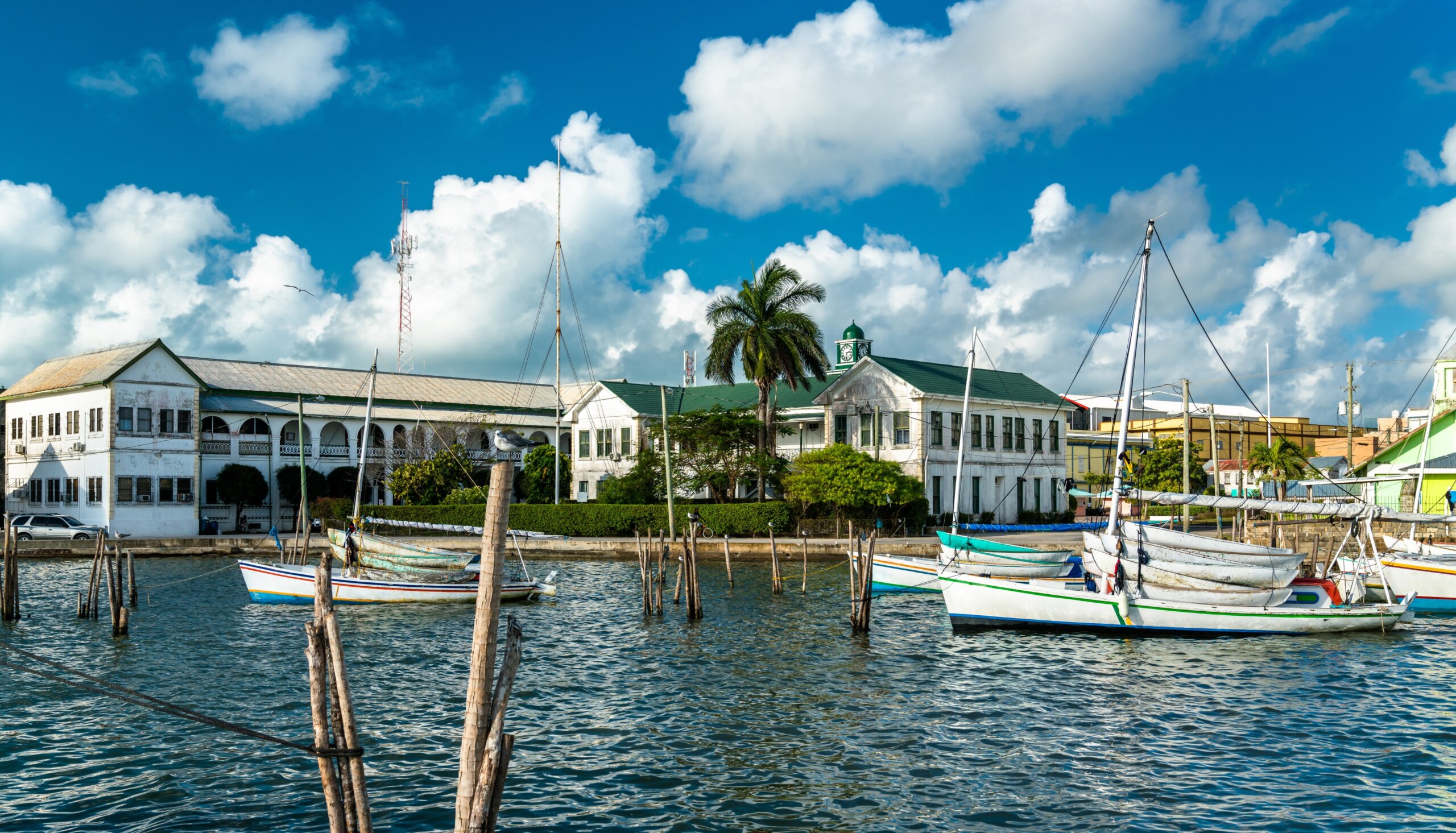 Yacht at Haulover Creek in Belize City