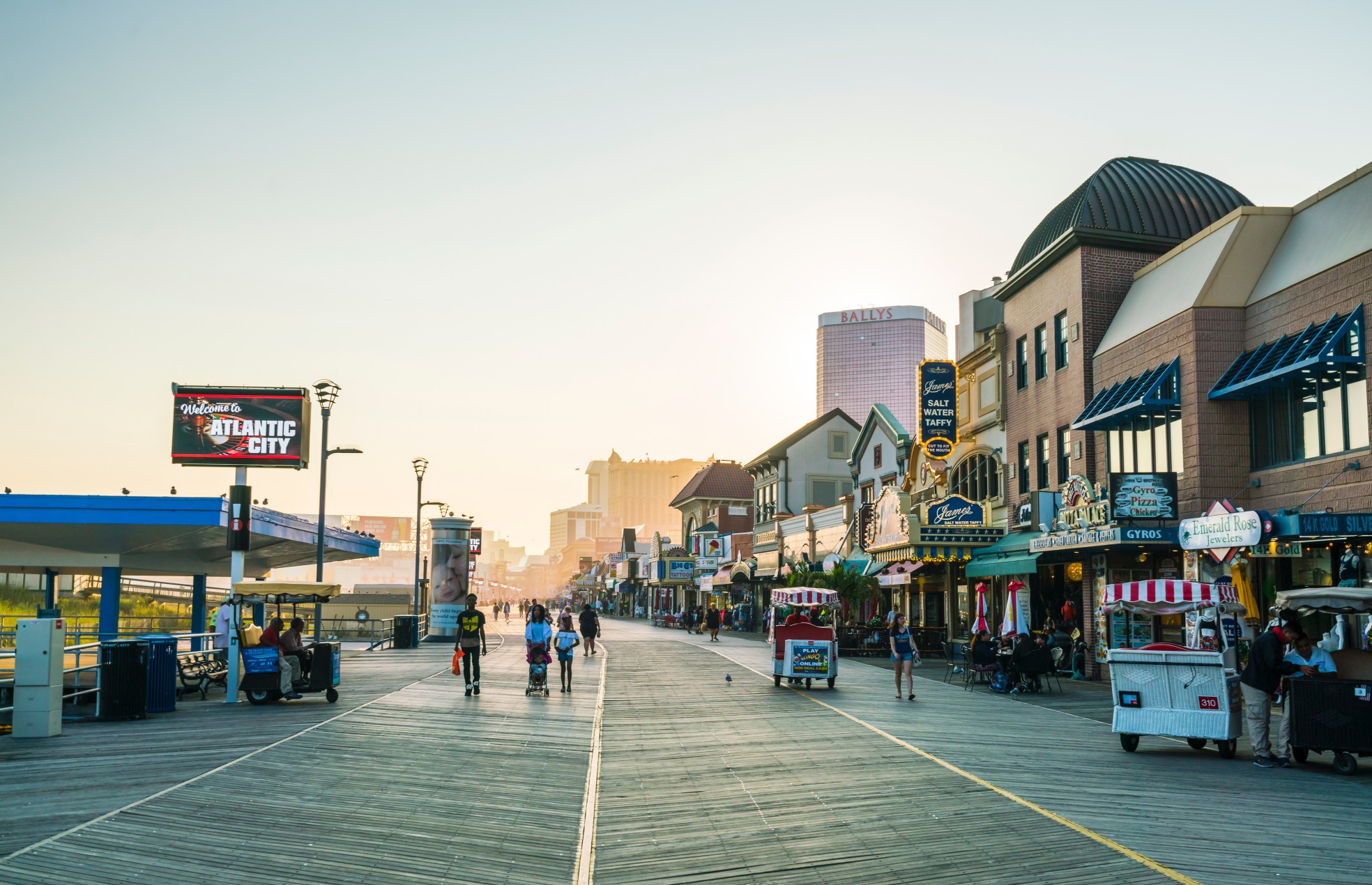 Atlantic city,new jersey,usa. 09-04-17: Atlantic City Boardwalk at sunset.