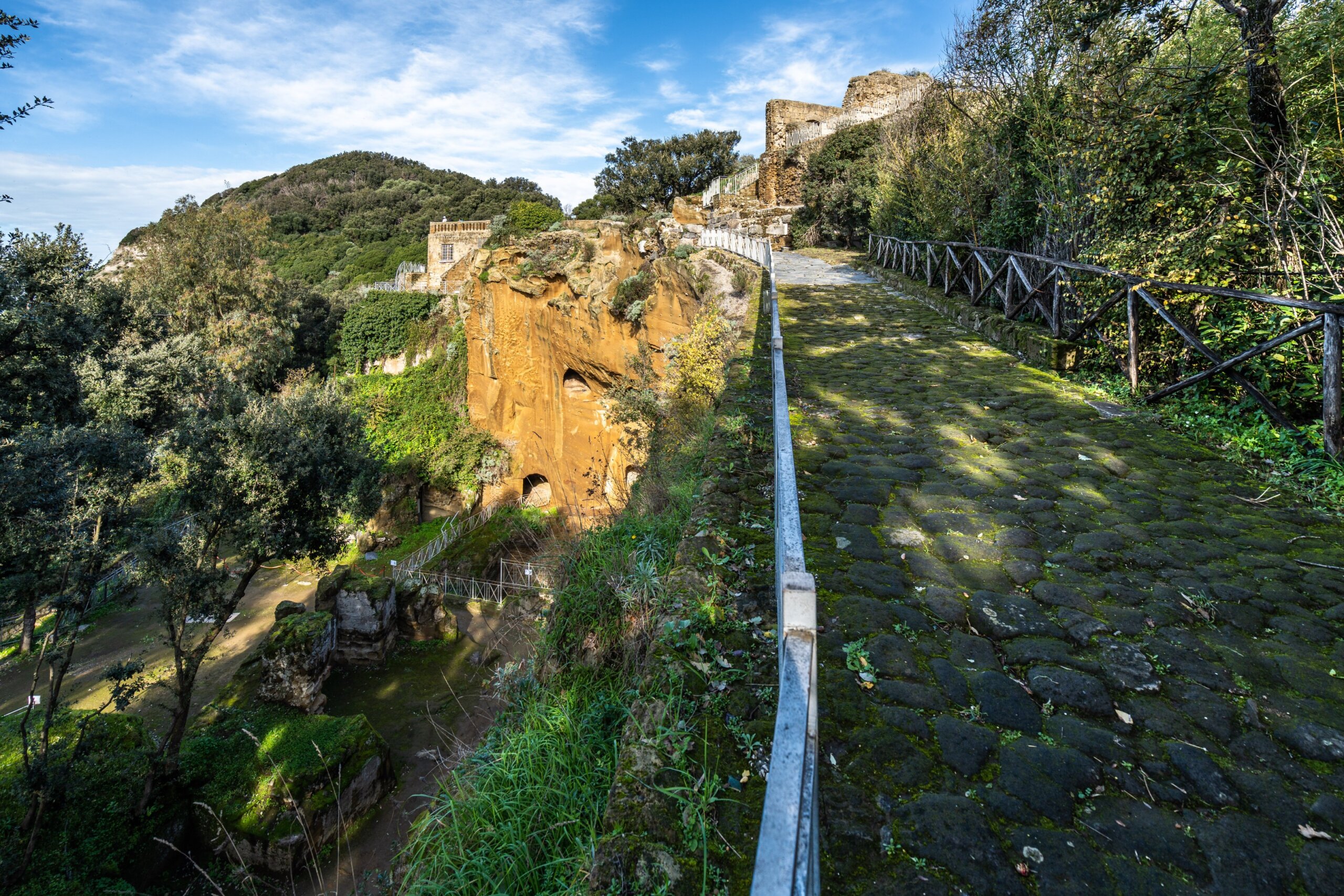 ancient stone pathway at Greek archaeological site in southern Italy