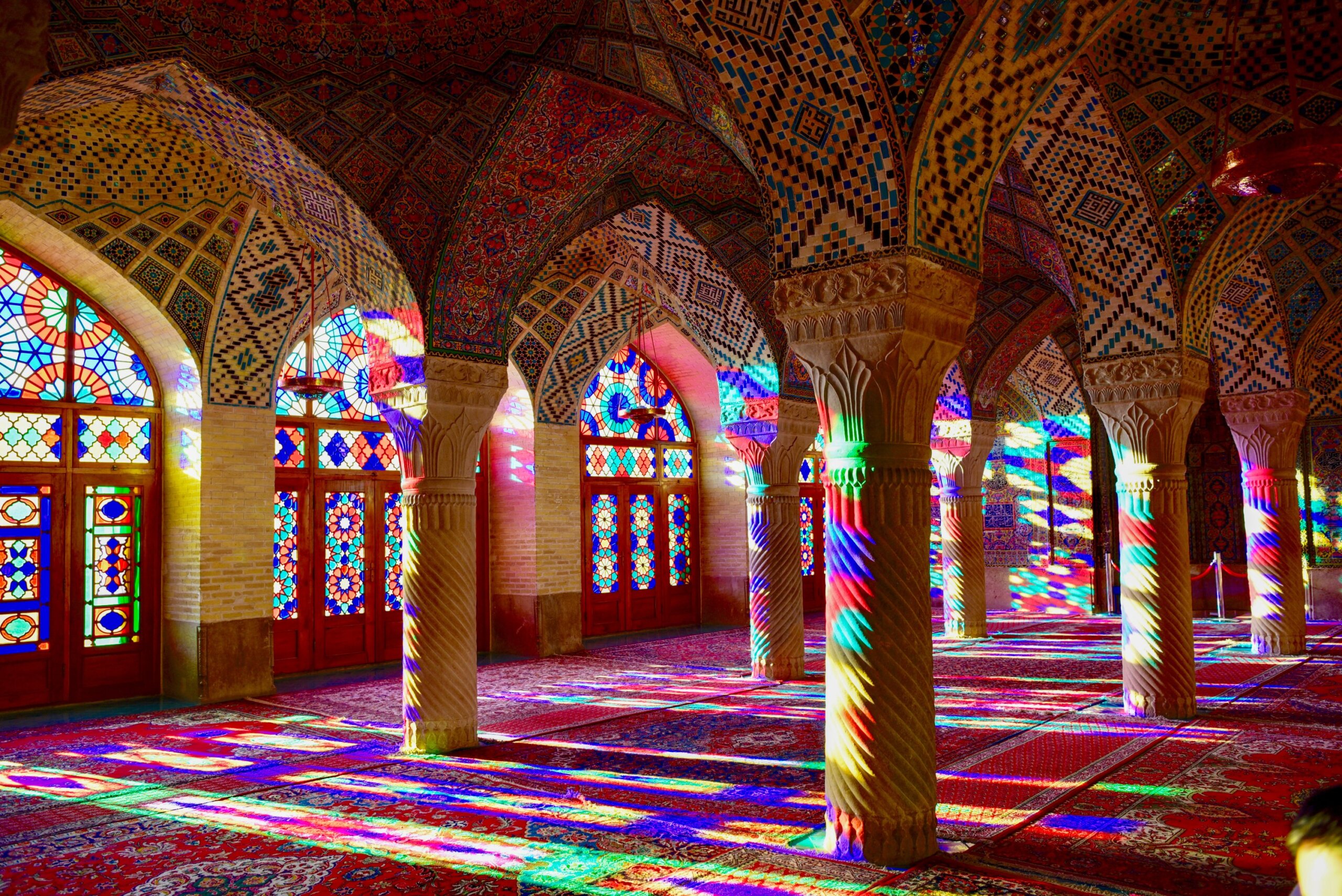 Nasir Ol Molk Mosque known also as Pink Mosque, in Shiraz, Iran
