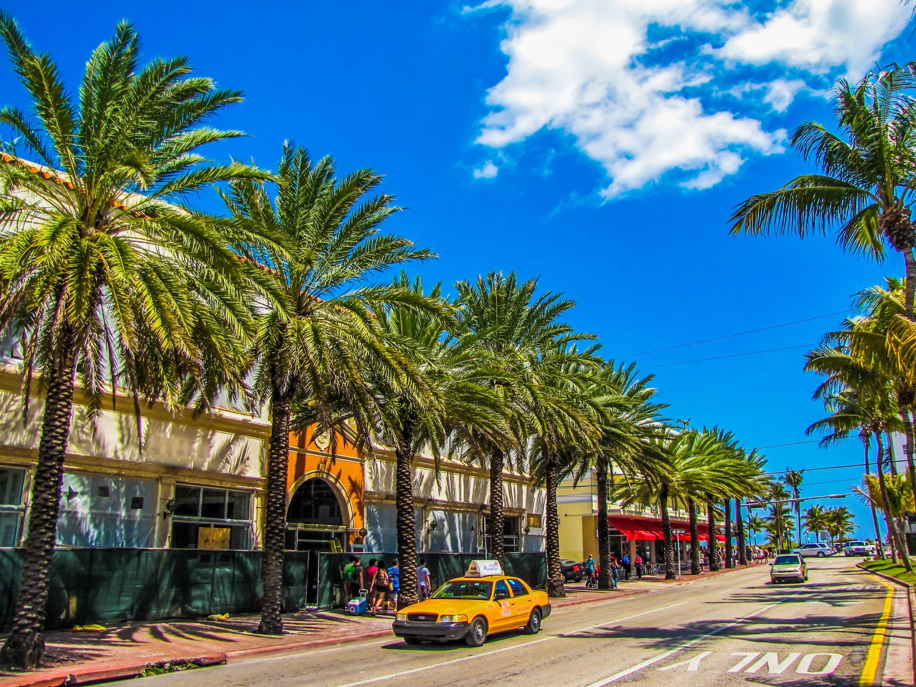 View of Collins Avenue on Miami Beach, Florida, USA
