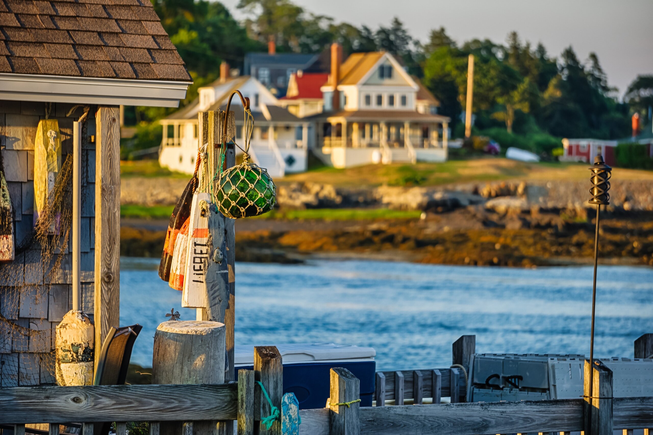 Maine coastline dock
