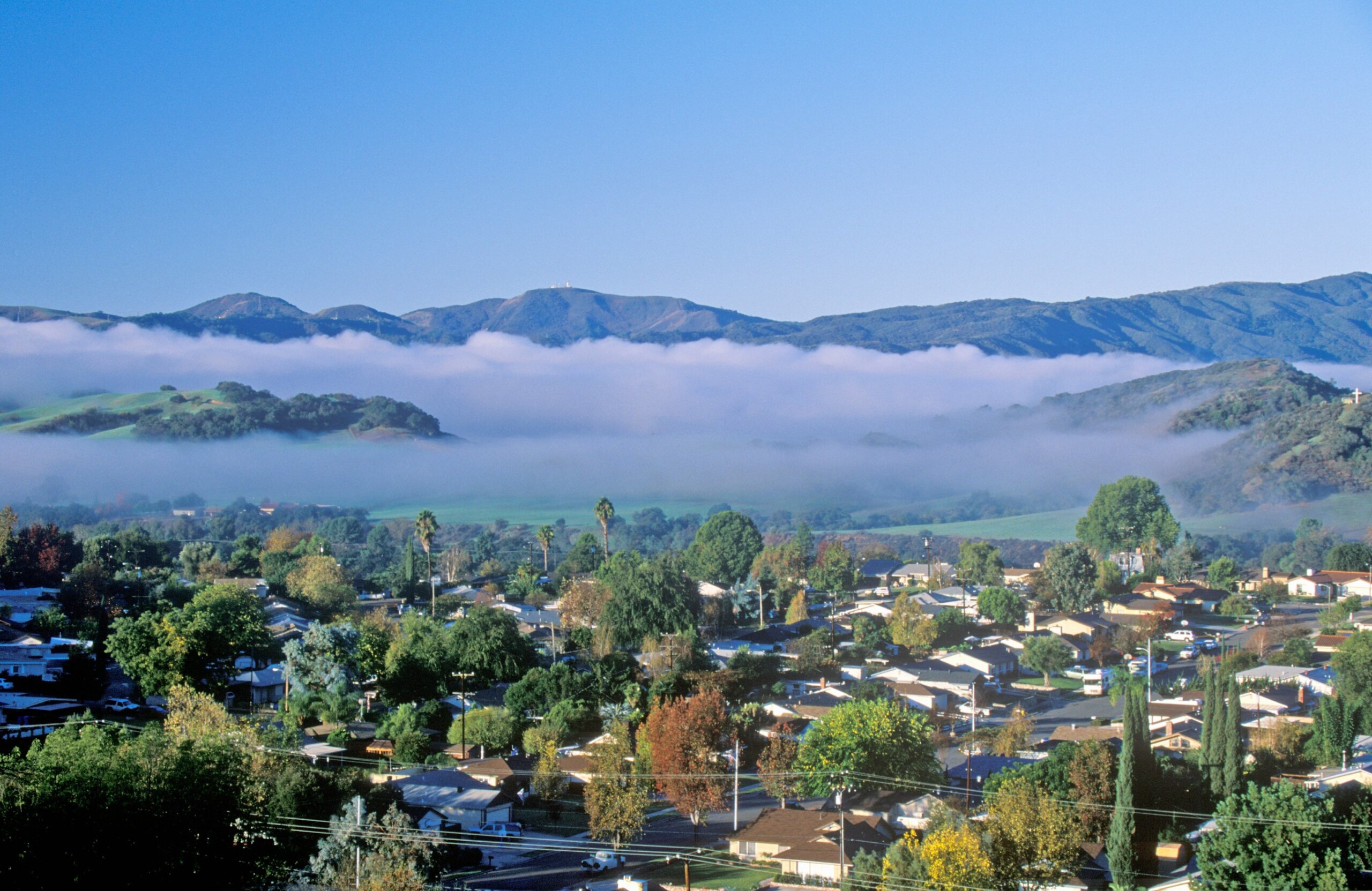 Spring field and cloud layers in Ojai, California

