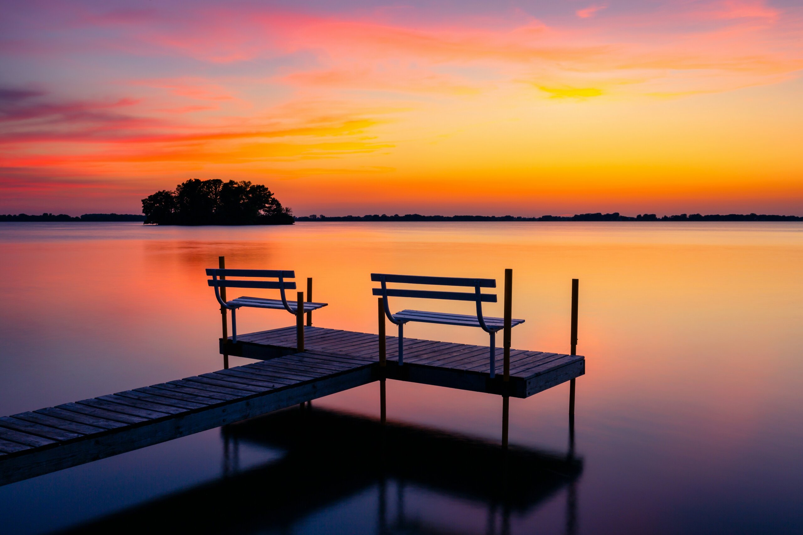 sunset on a lake