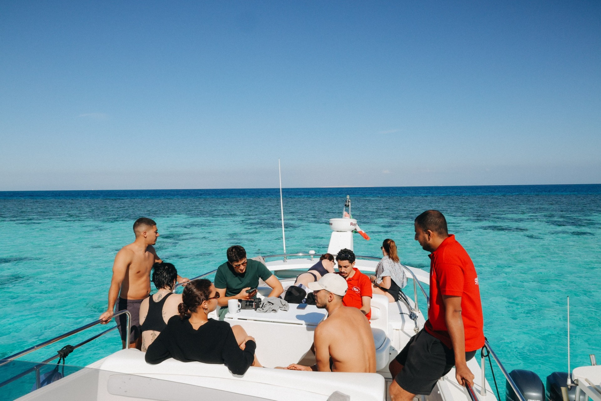 Some of the incredible staff from Stamps Tours onboard with us in El Gouna. 