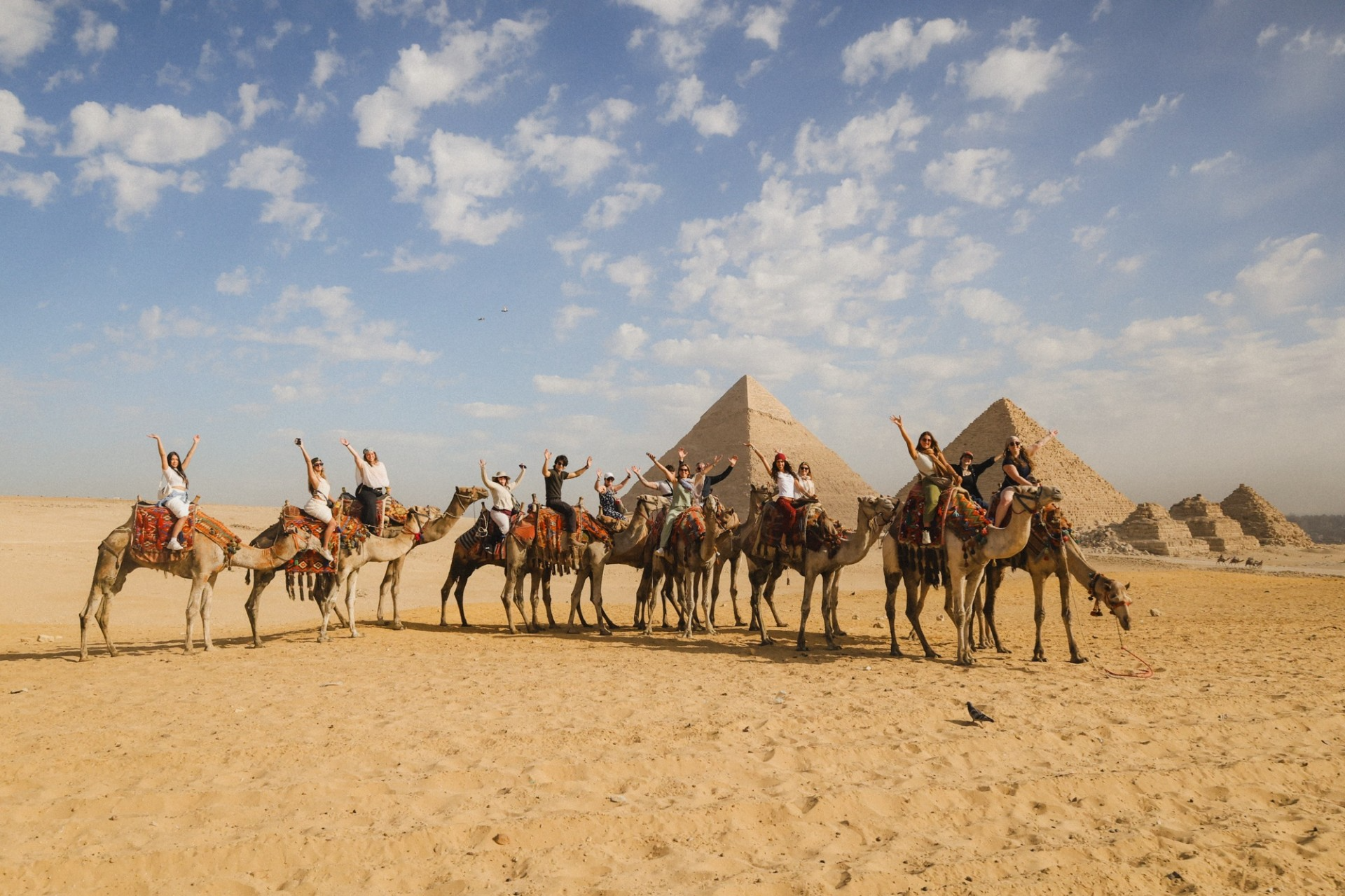 Camel ride in the early morning through the pyramids. 
