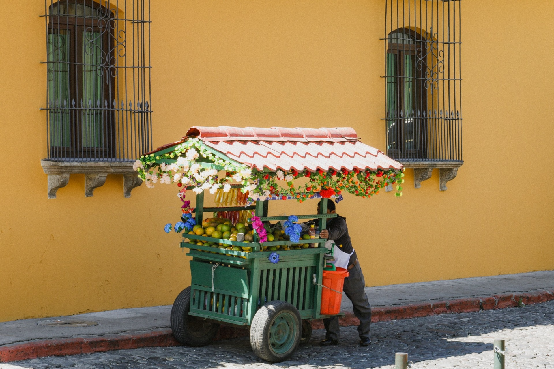 The beautiful and colorful vendors on the streets of Antigua.