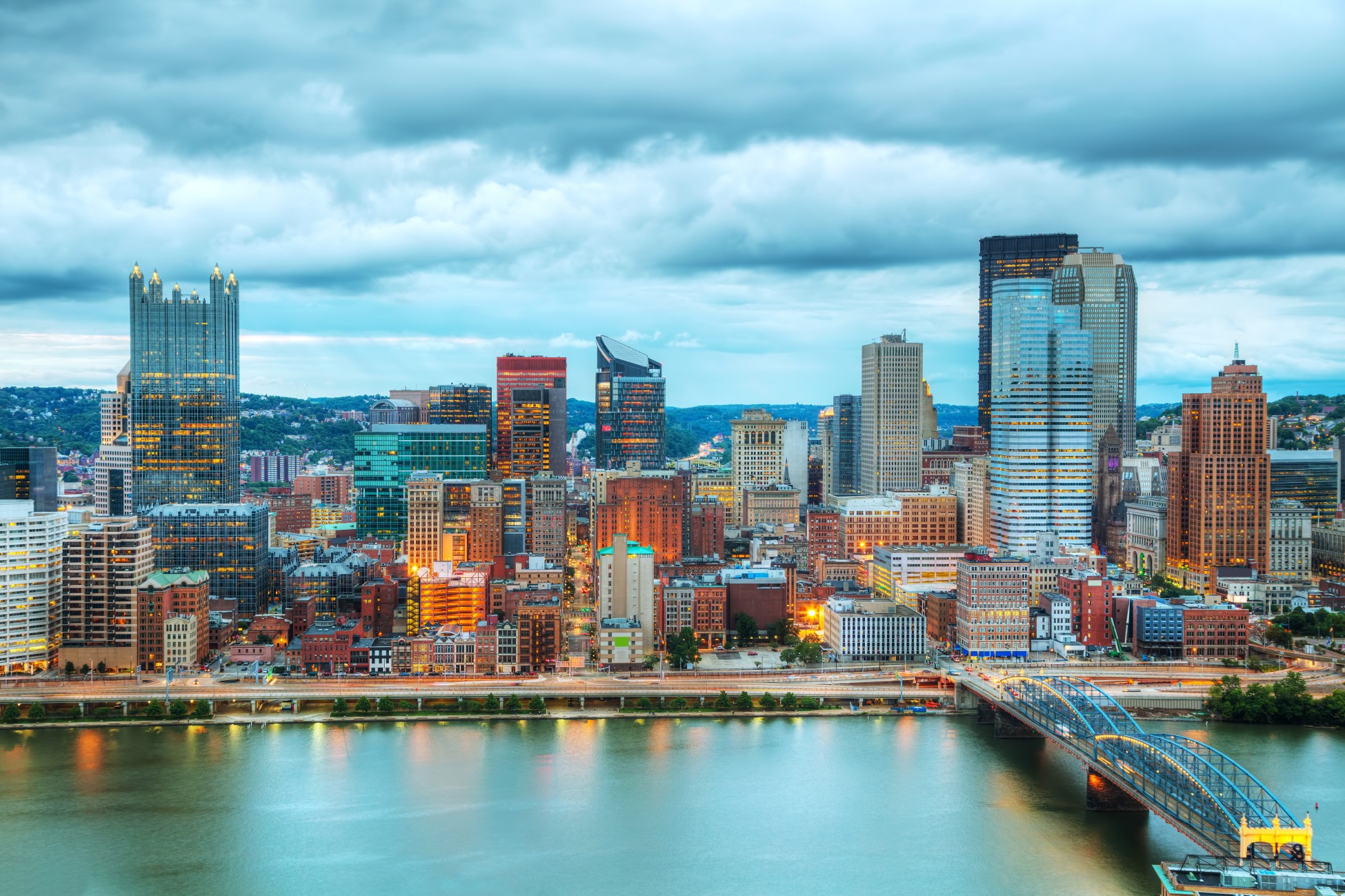 Pittsburgh cityscape with the Ohio river
