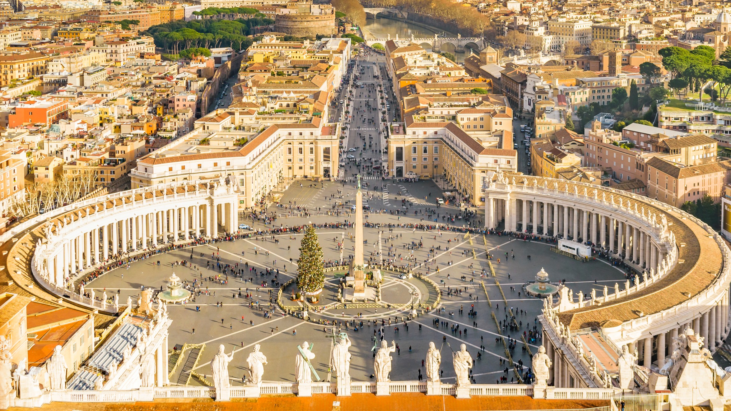Rome Aerial View from Saint Peter Basilica Viewpoint
