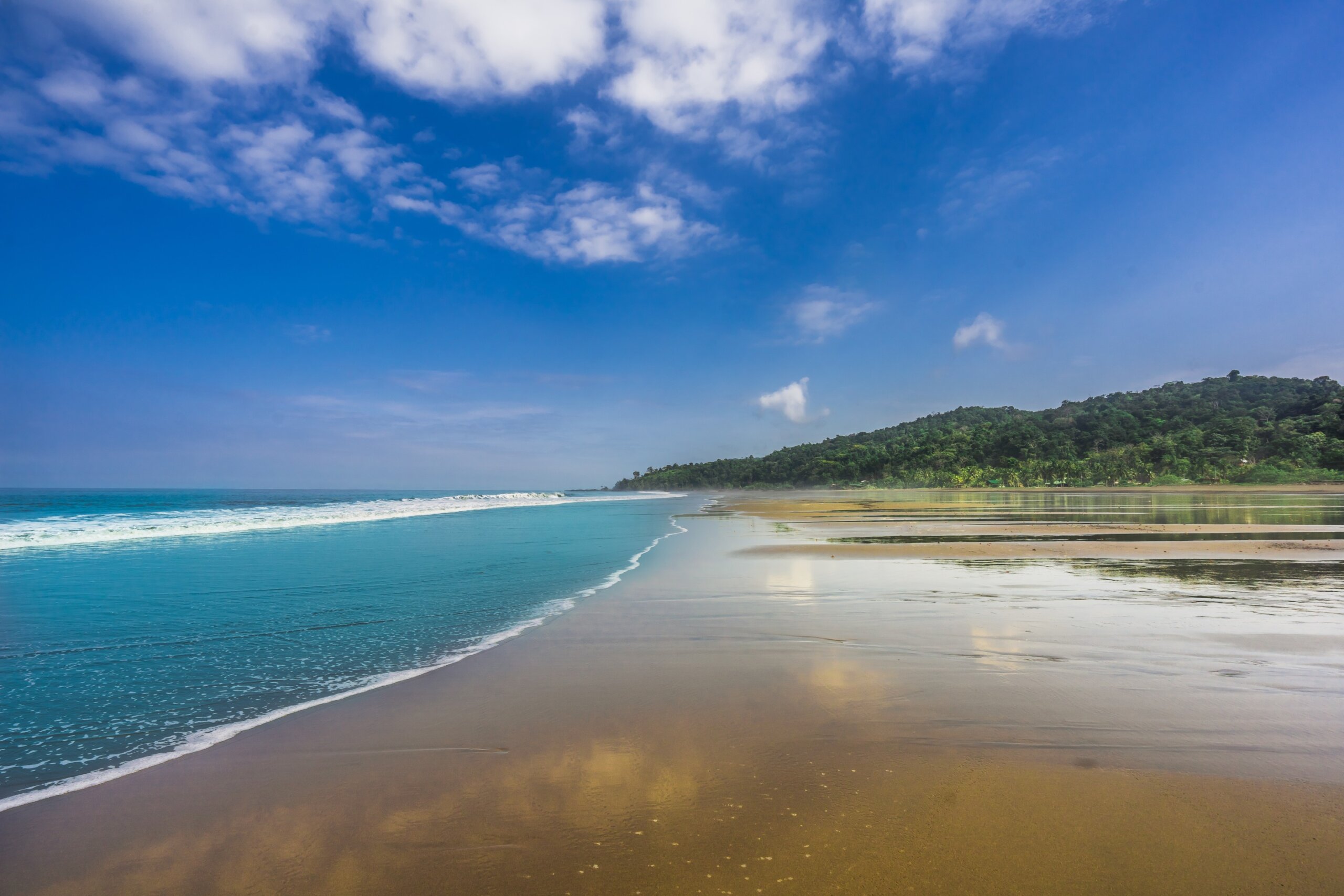 Tropical beach Almejal at the Pacific Ocean coast in Choco region by El Valle next to Bahia Solano in Colombia
