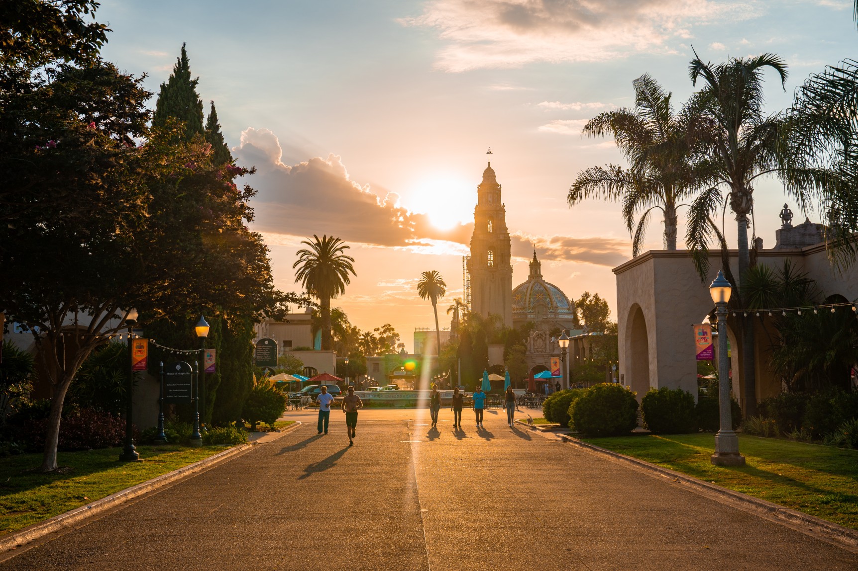 Magical San Diego's Balboa Park at twilight in San Diego California USA
