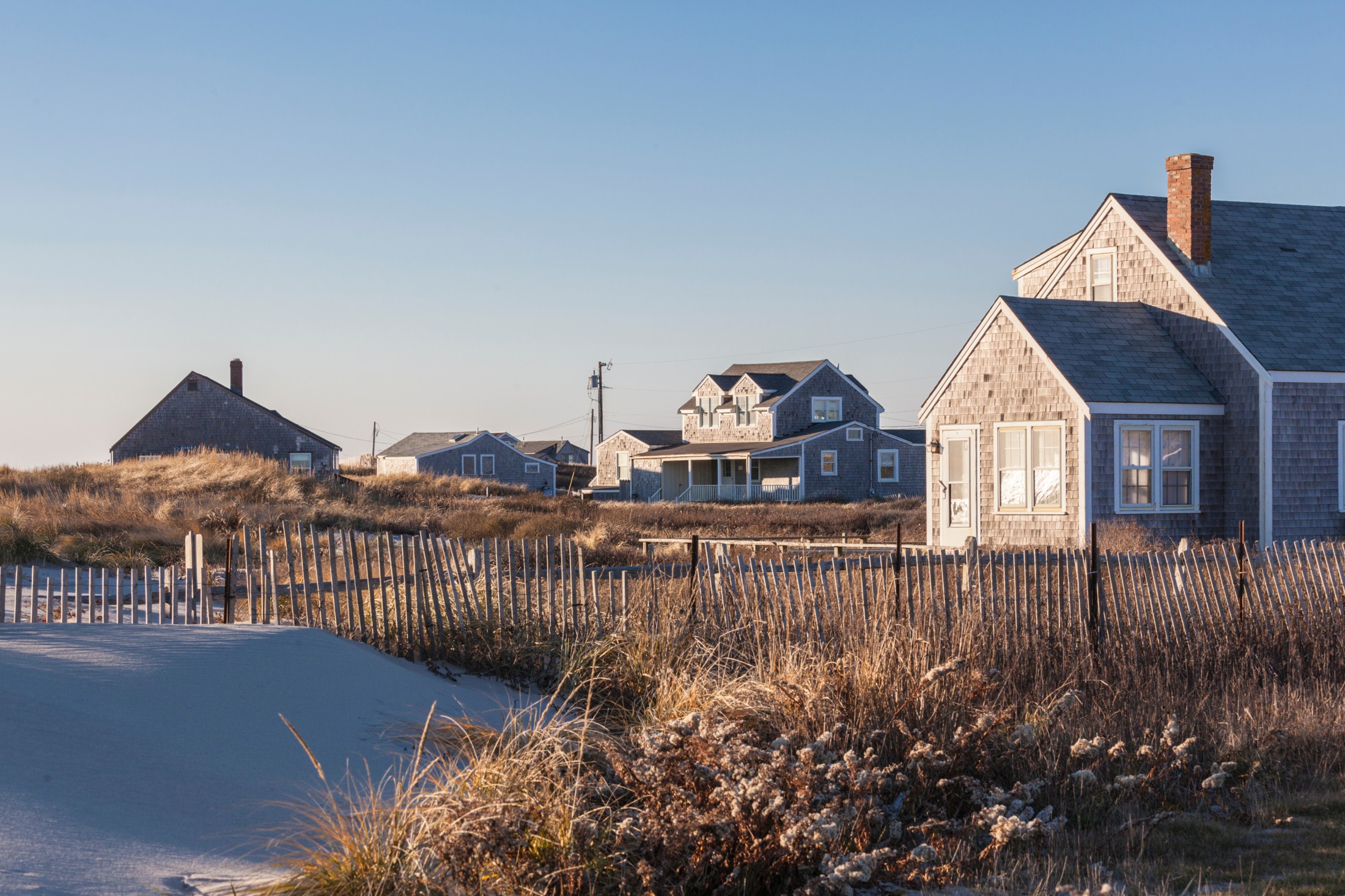 USA, Massachusetts, Nantucket Island. Madaket. Village houses