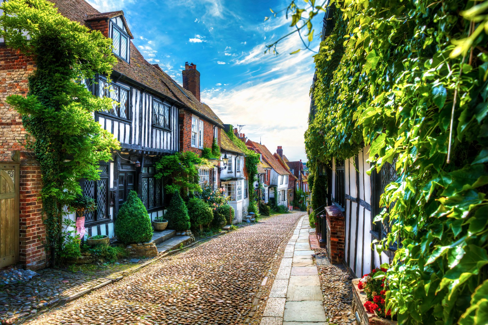 Charming Houses in Beautiful, Cobbled Mermaid Street, Rye, England