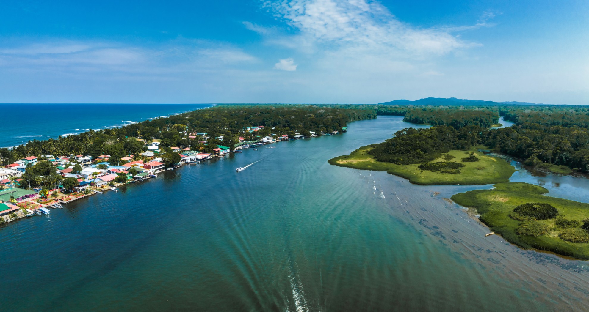 Village of Tortuguero. Caribbean sea on the one side, village inside the jungle in the middle, and huge river on the otjer side. Amazing place full of wildlife in Costa Rica