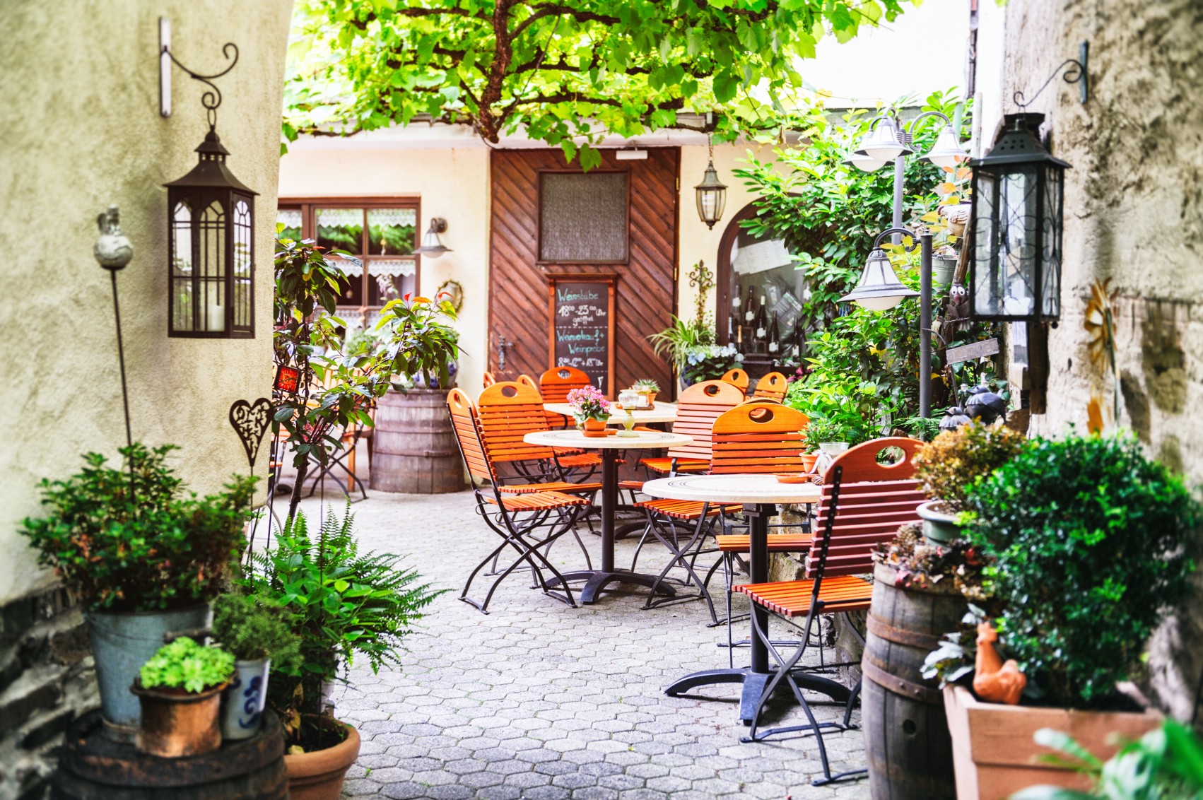 Summer cafe terrace