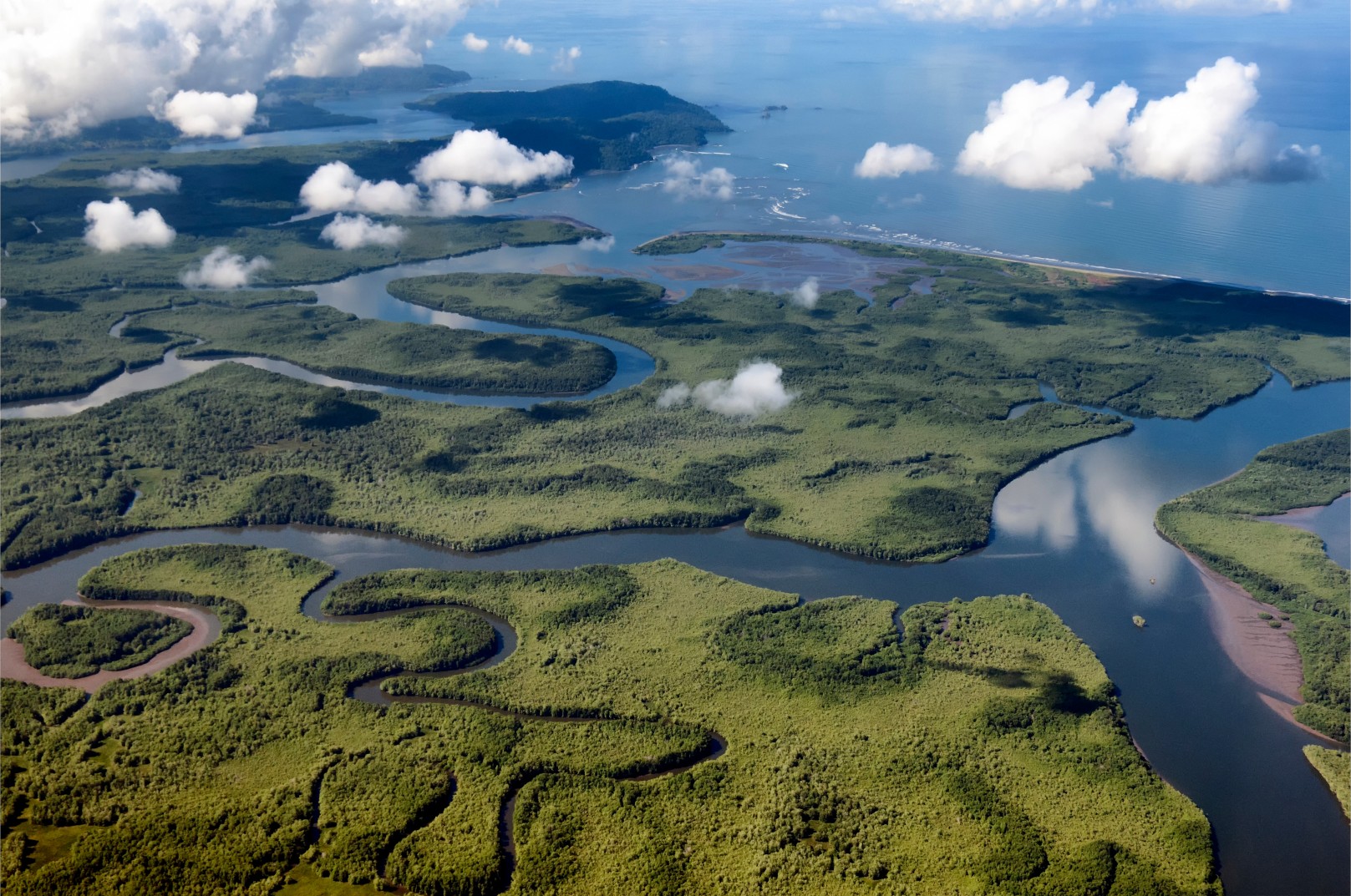 Costa Rica, Central America - Térraba-Sierpe Wetland, Delta Sierpe River and Terraba river, Rio Sierpe, Rio Grande de Terraba, gateway to Corcovado National Park, Osa Peninsula, Puntarenas province
