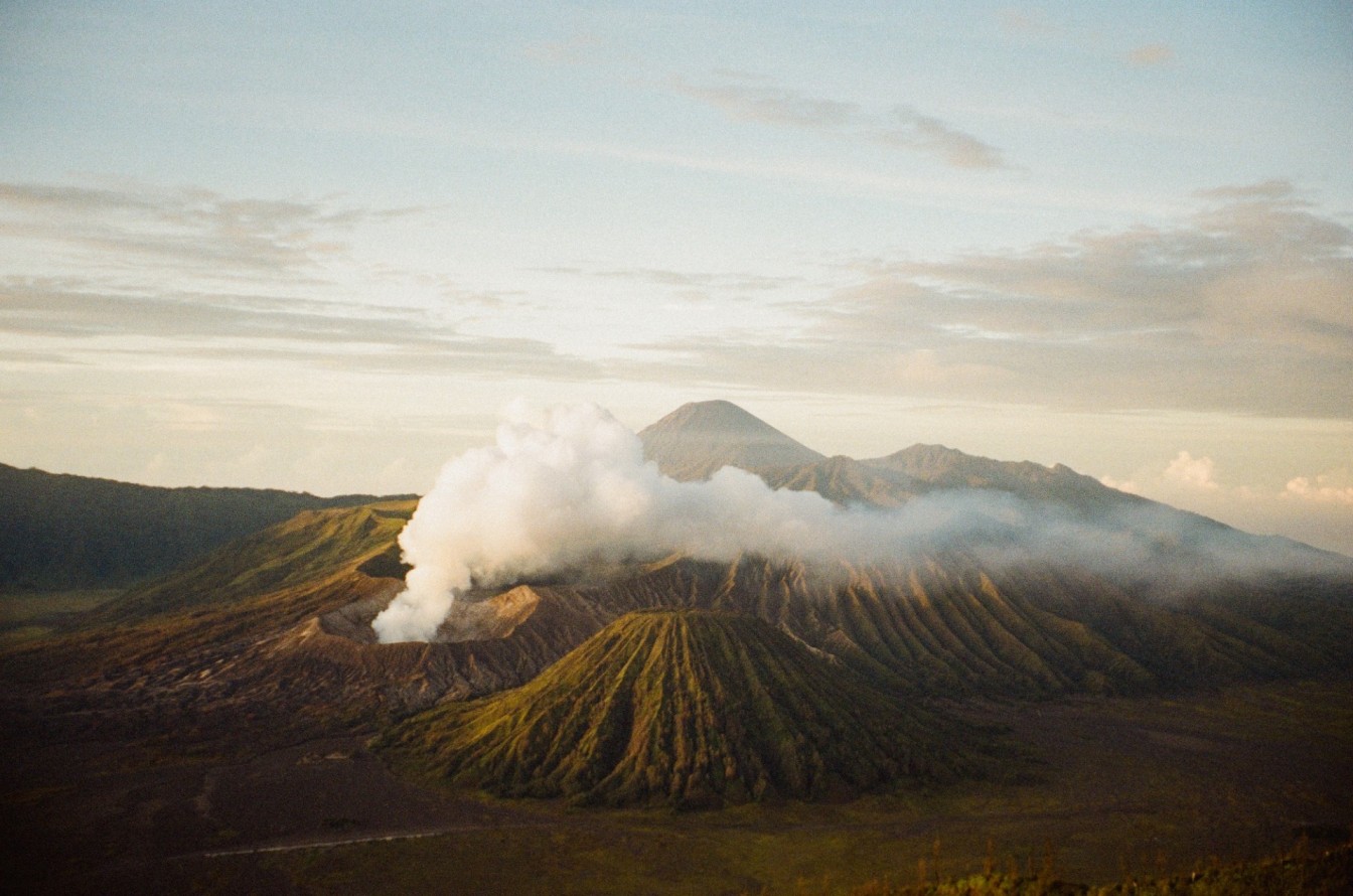 Beautiful volcanoes in Java island, Indonesia. 
