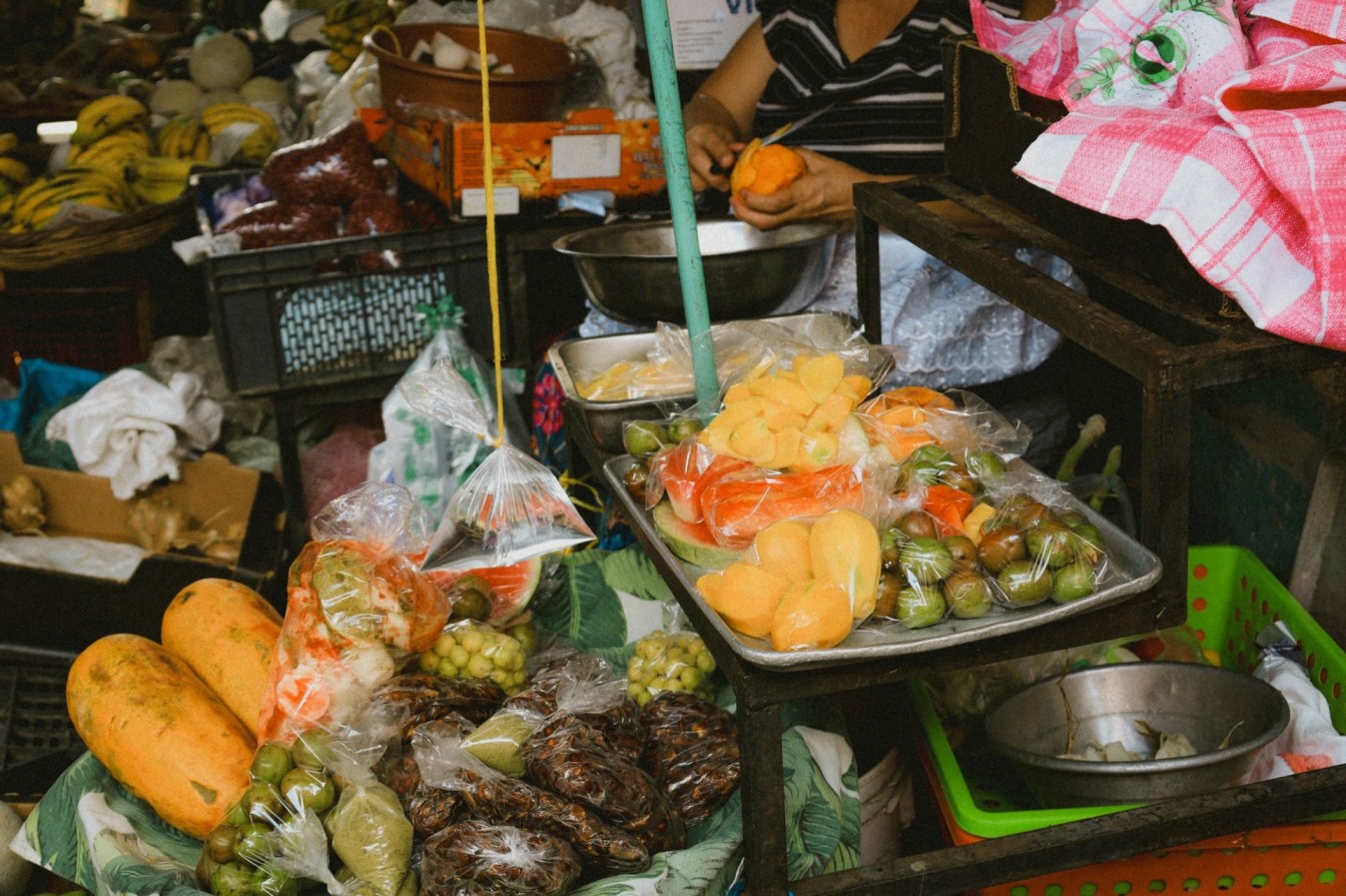 Local fruits at the market in Santa Ana, El Salvador.