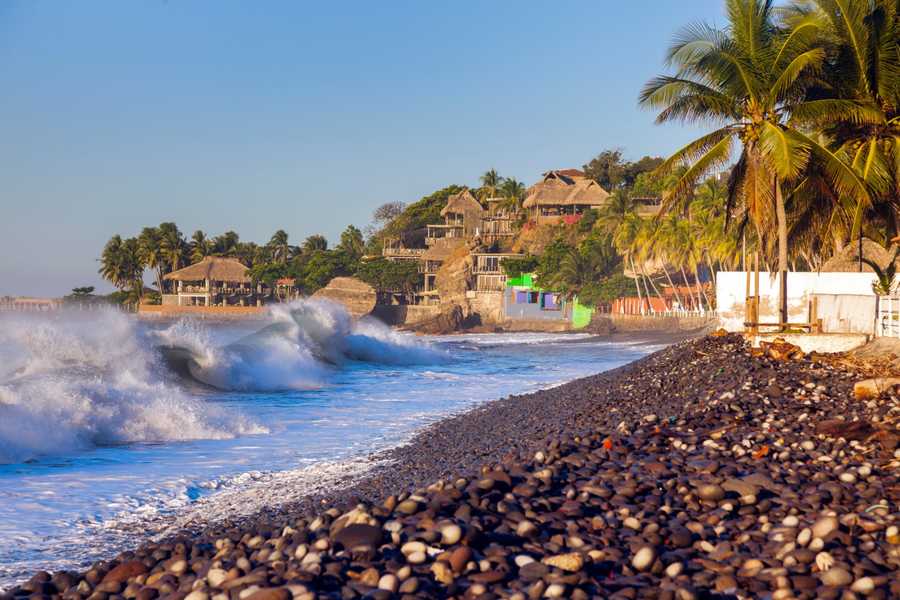 El Tunco Beach in Salvador. El Tunco, El Salvador.

