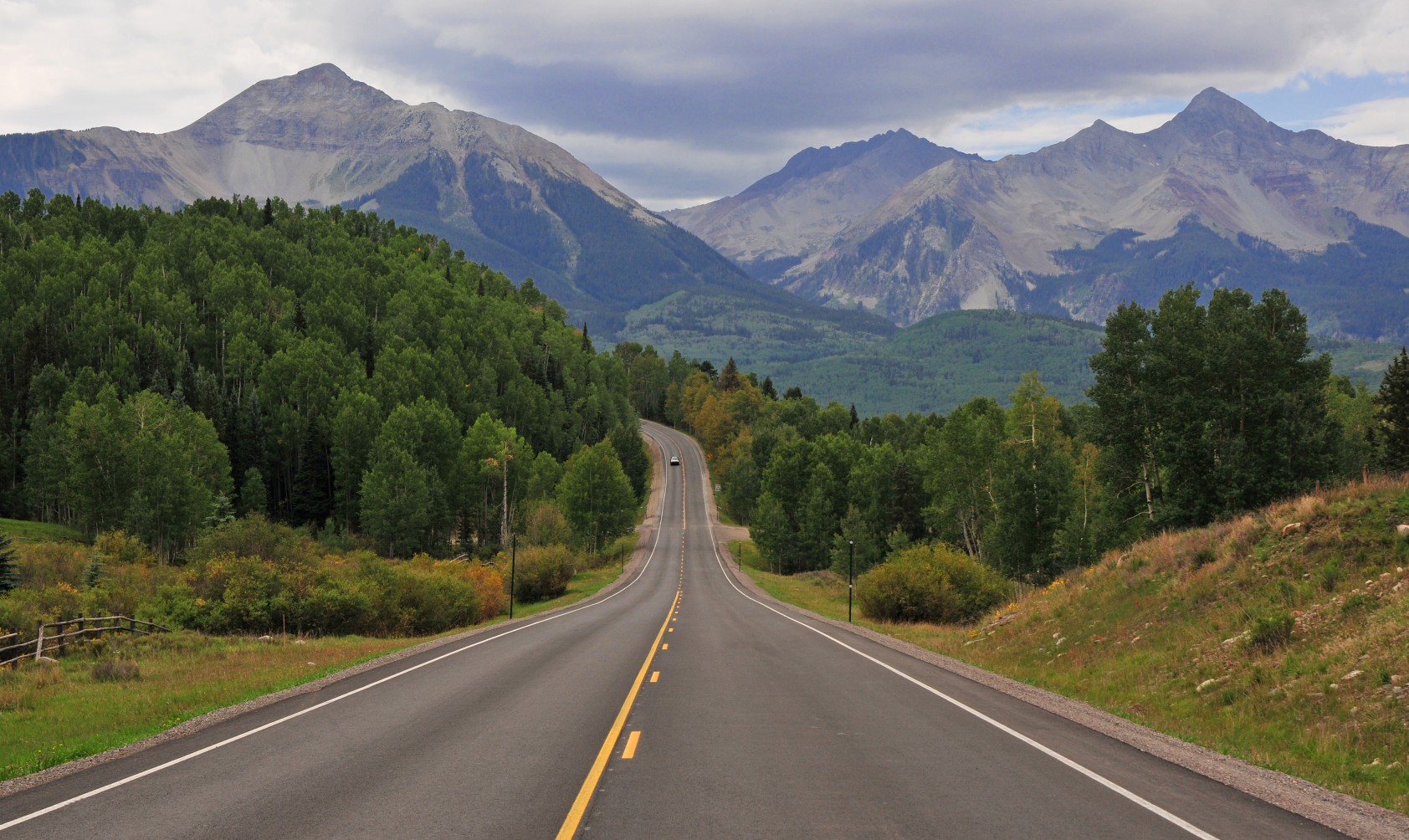 Driving in the Rocky Mountains, USA