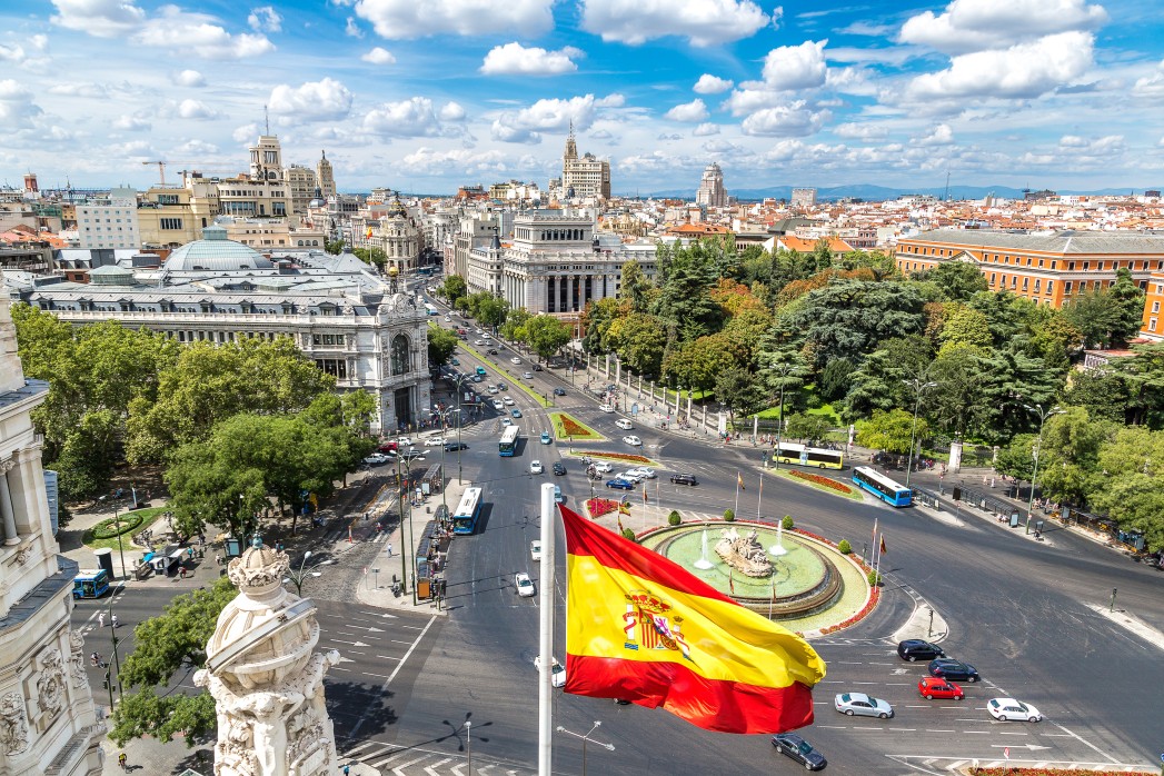 Cibeles fountain at Plaza de Cibeles in Madrid

