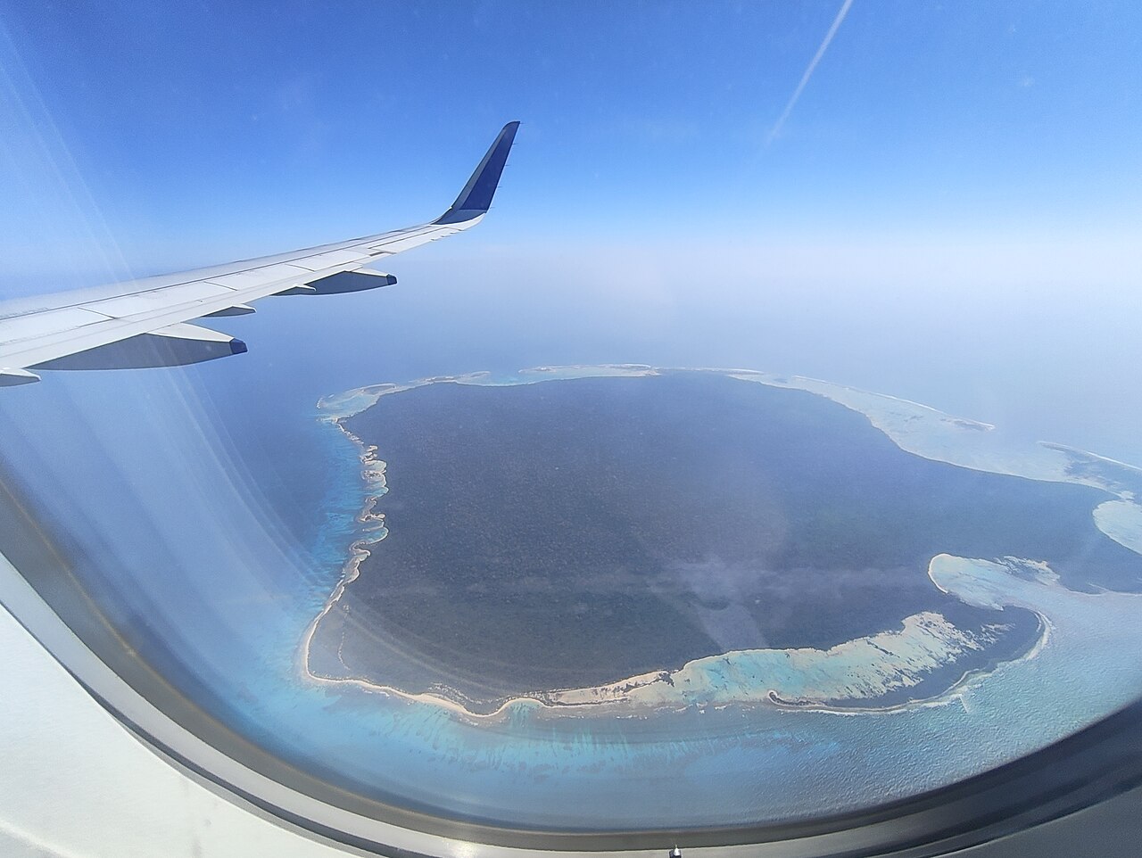 North Sentinel Island seen from flight