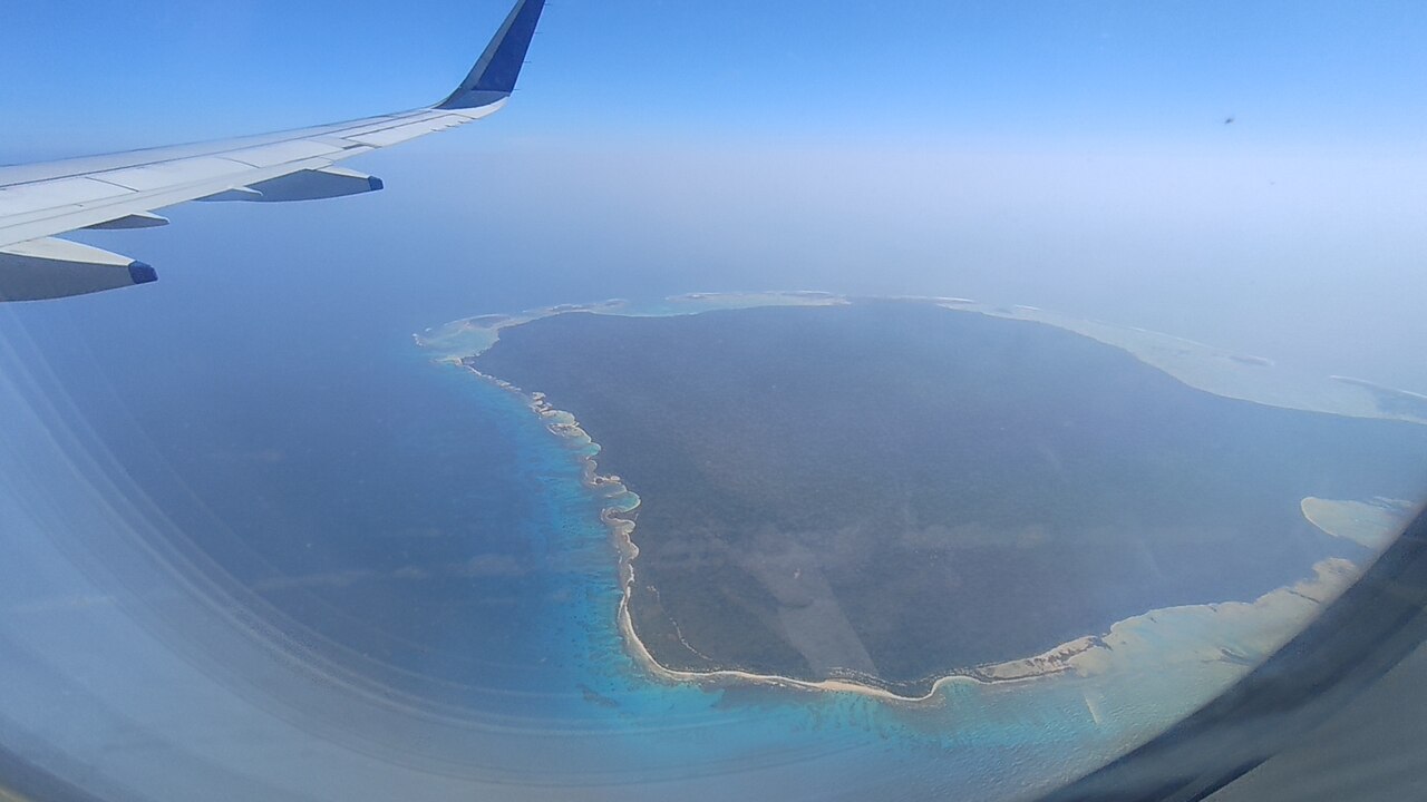 North Sentinel Island seen from flight