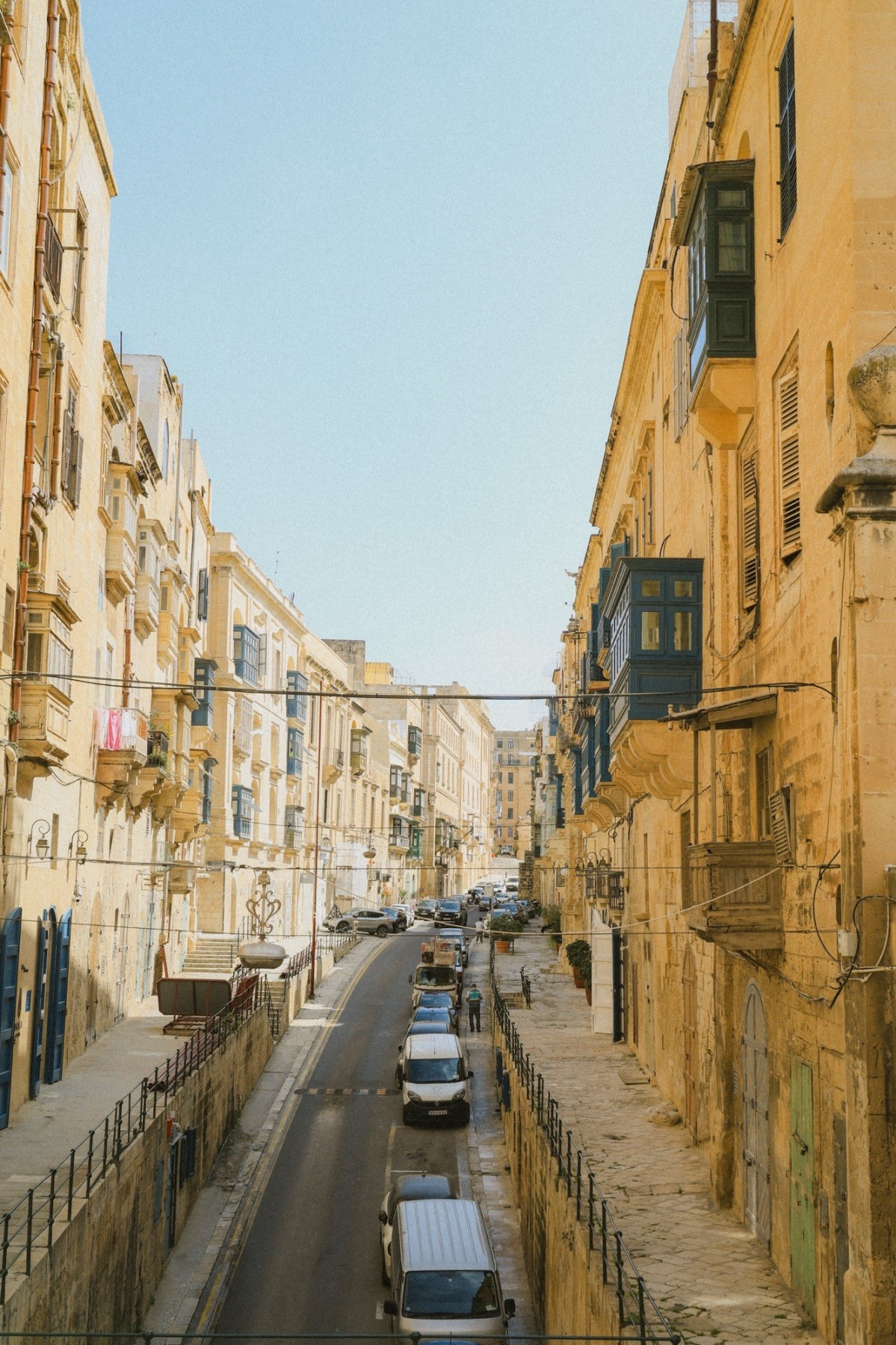 Sunny streets of Valletta, Malta.