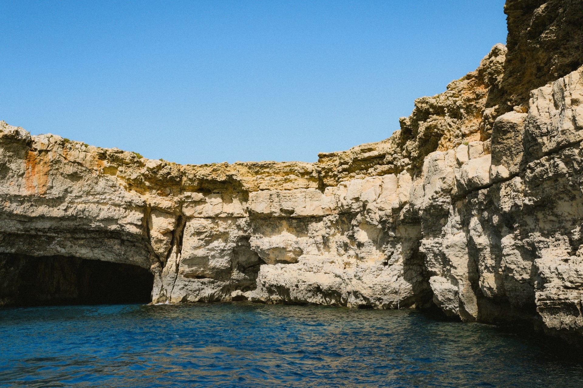 The caves on the coastline of Malta.
