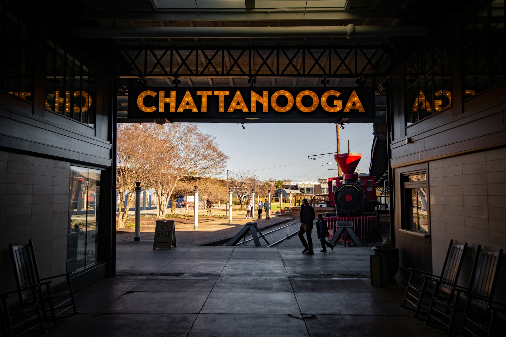 Chattanooga Tennessee station sign featuring difficult U.S. city name