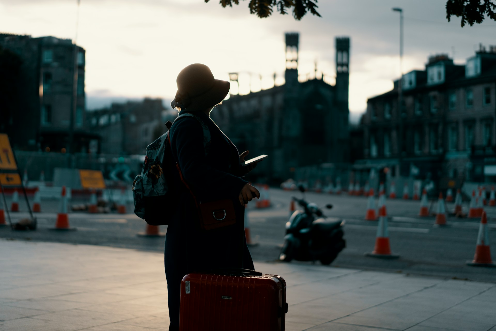 Traveler with luggage exploring a city experiencing changes in tourism popularity
