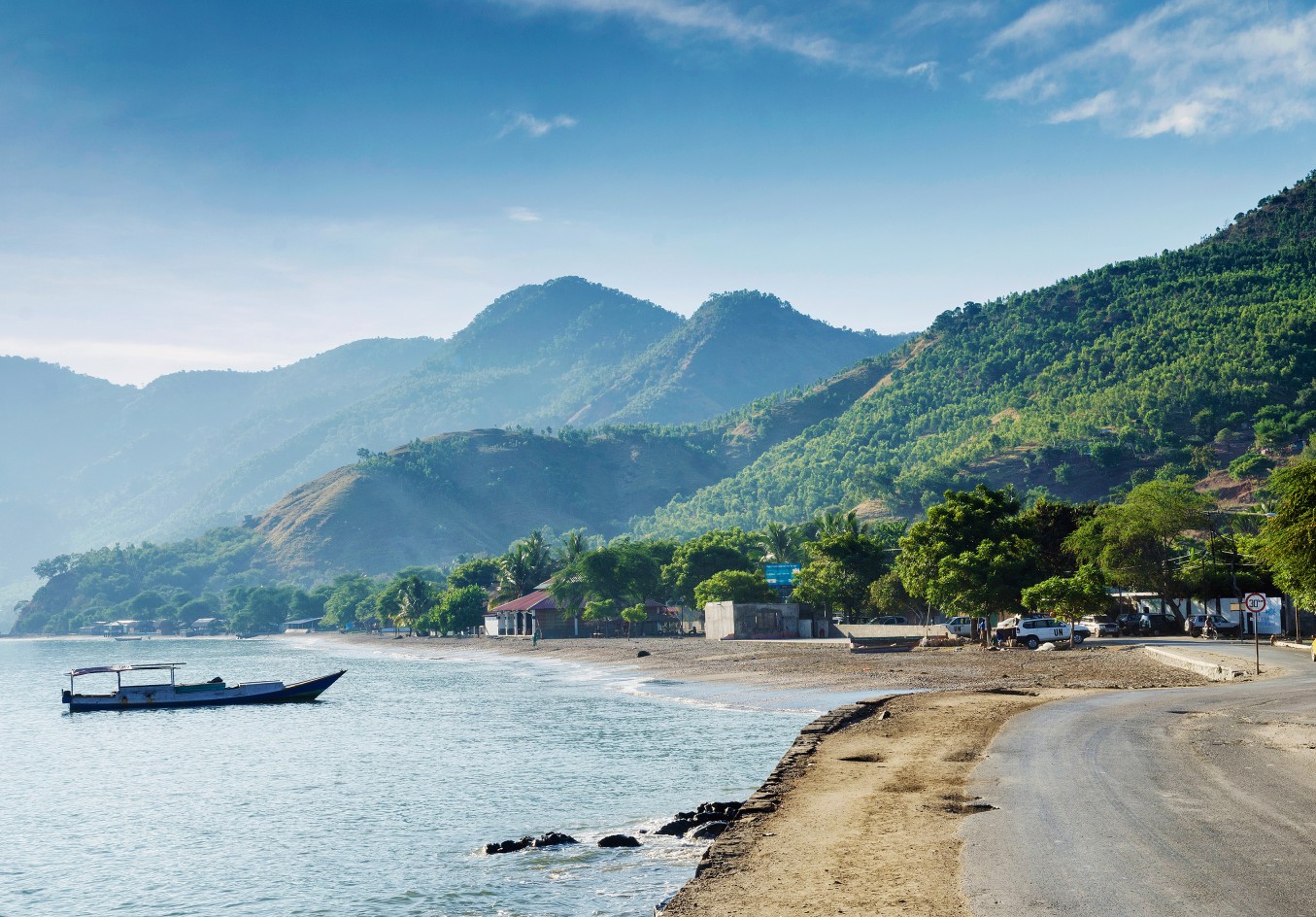 tropical exotic coastline beach of dili in east timor