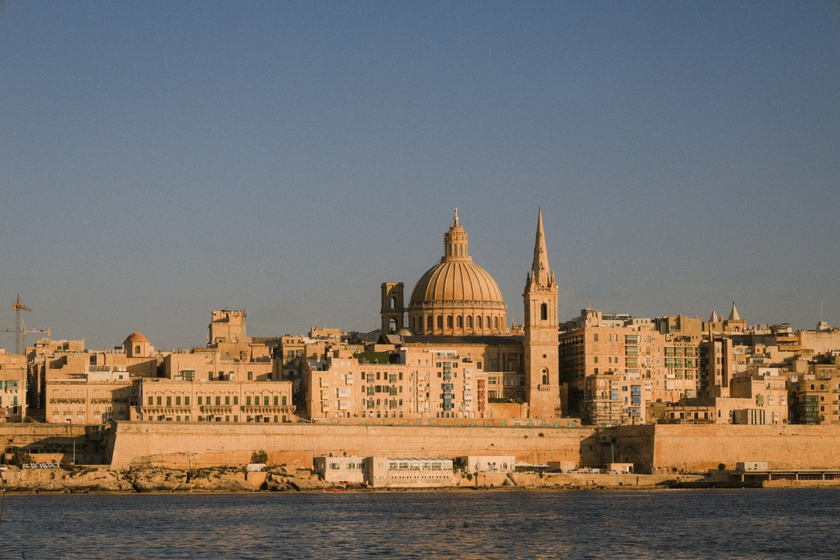 Valletta seen from across the harbor in Sliema. 
